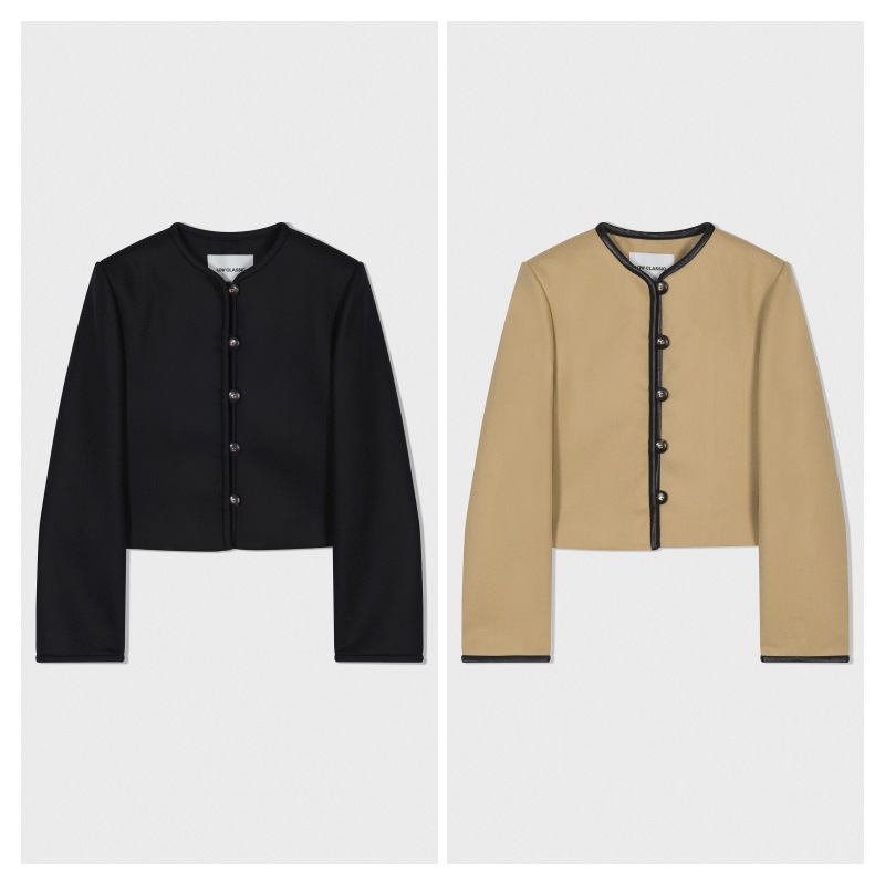 【LOW CLASSIC】 NEW ROUND NECK SHORT JACKET : 2COLORS