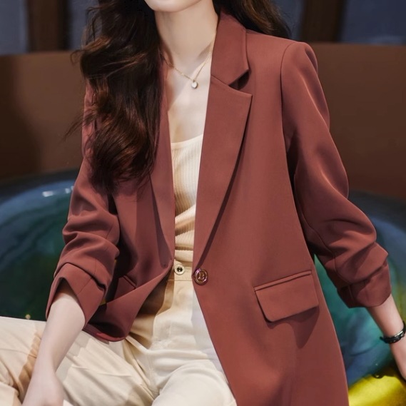 トップス ジャケット 袖あり 七分袖 長袖 バックスリット Vネック 襟付き バックスリット ポケット 前開き ポリエステル 大人可愛い きれいめ 大人 上品 おしゃれ かっこいい 大人女子 こなれ感