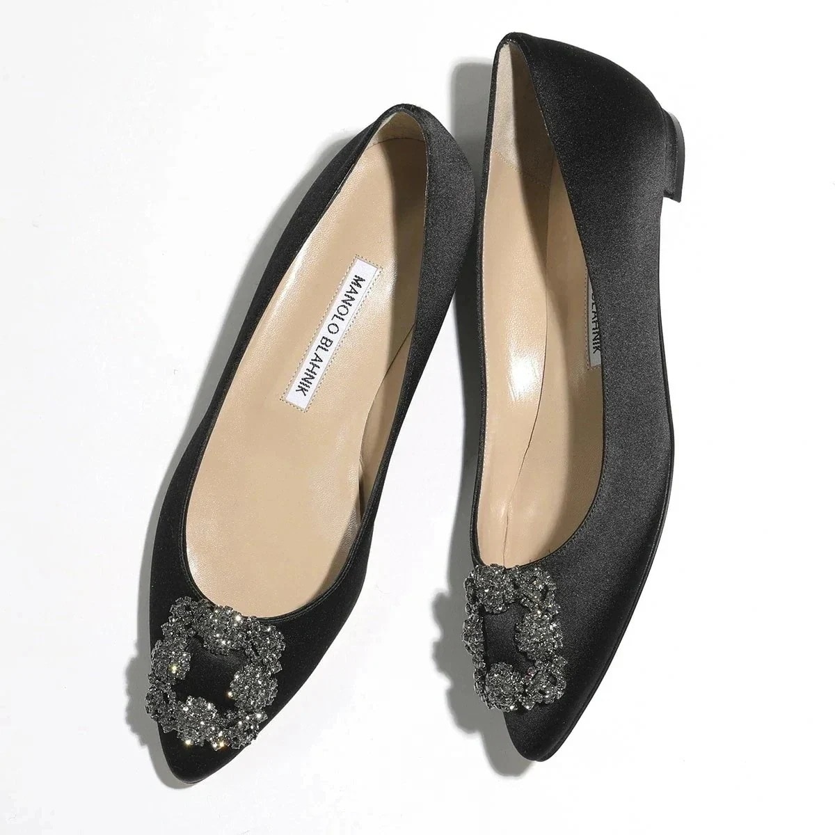 MANOLO BLAHNIK マノロブラニク パンプス HANGISIFLAT FMC SATIN ハンギシフラット サテン 9XX 0348 レディース ジュ