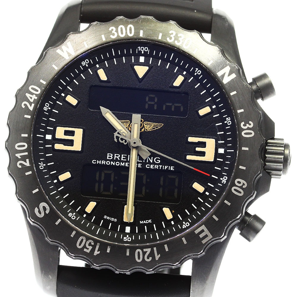 訳あり ブライトリング BREITLING M78366 クロノスペース ミリタリー クォーツ メンズ 箱・保証書付き_783974【中古】