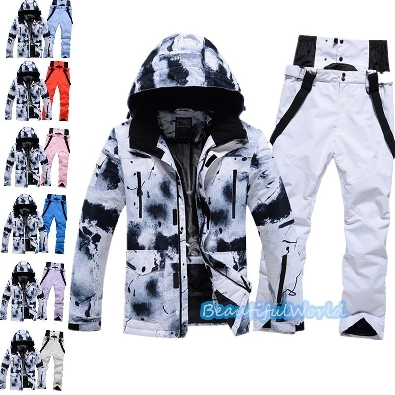 スノーボードウェア上下セットスキーウェアメンズレディースセットアップ男女兼用スノボウェアスノーボードジャケットパンツ撥水防風保温雪遊び暖かいH691