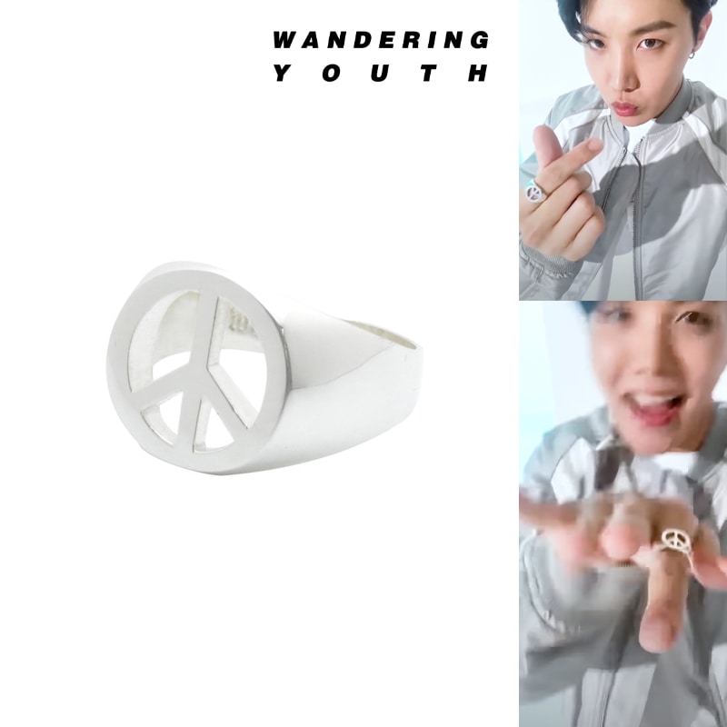 [Wandering Youth] 人気 BTS J HOPE 着用ピースリング シルバー925 サイズ選択