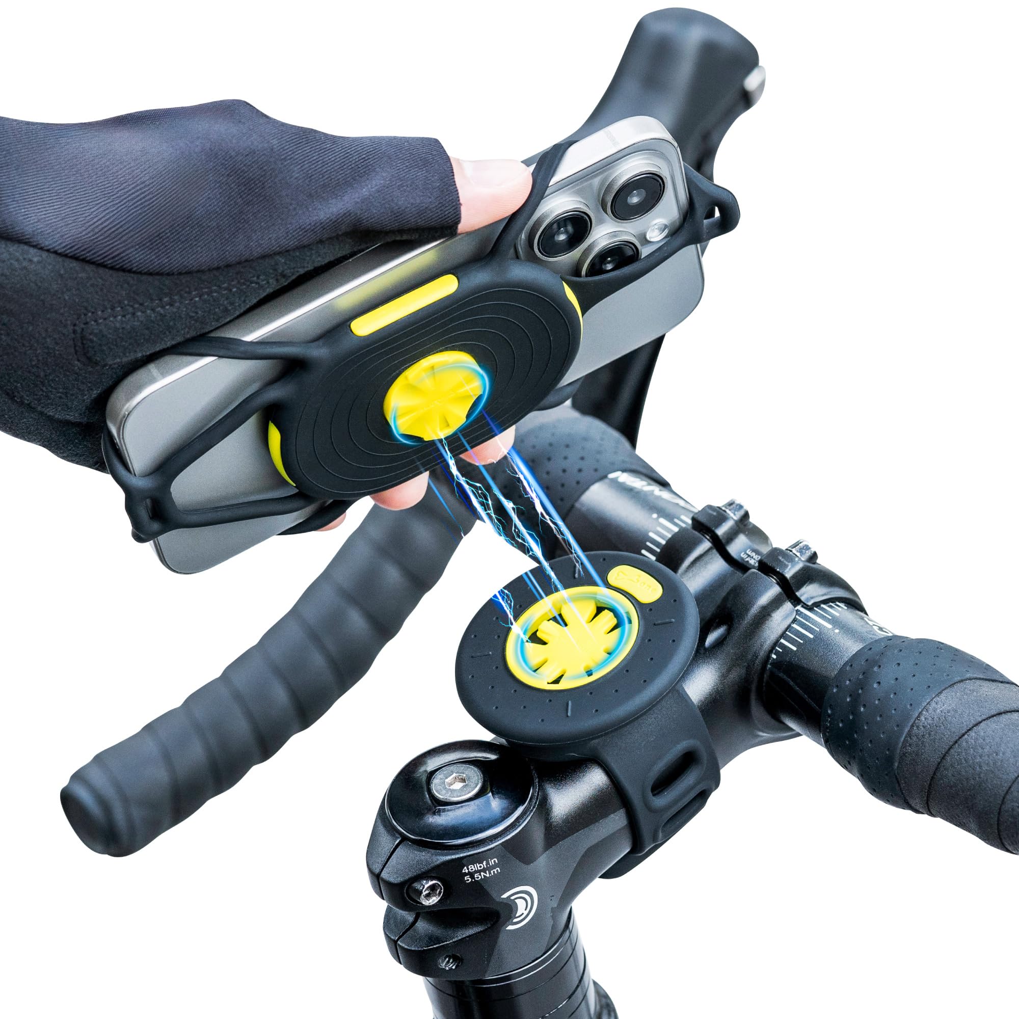 新登場【Bone】Bike Tie Connect Kit 2 Magnetic 自転車 スマホホルダー シリコン 360度回転 GARMIN互換, ロードバイク スマホホルダー, ハンドル ステム,
