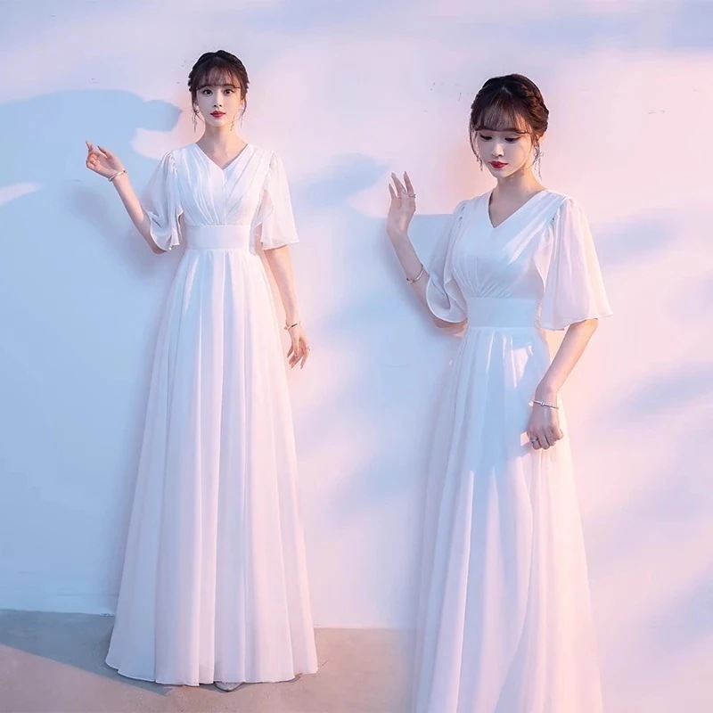 【急速出荷!】気質合唱団パフォーマンス服女性司会者舞台指揮者服ロングスカート学生赤い歌朗読競技服