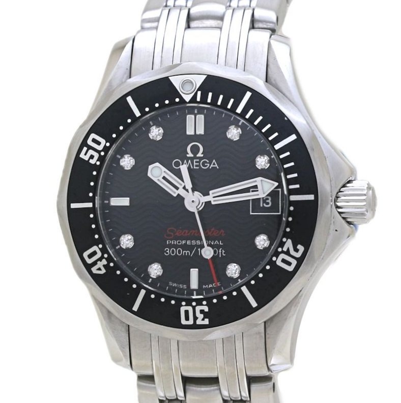 シーマスター300m 8Pダイヤモンド 212.30.28.61.51.001 【磨き済/電池交換済】【中古】 腕時計 レディース ステンレススチール/40094