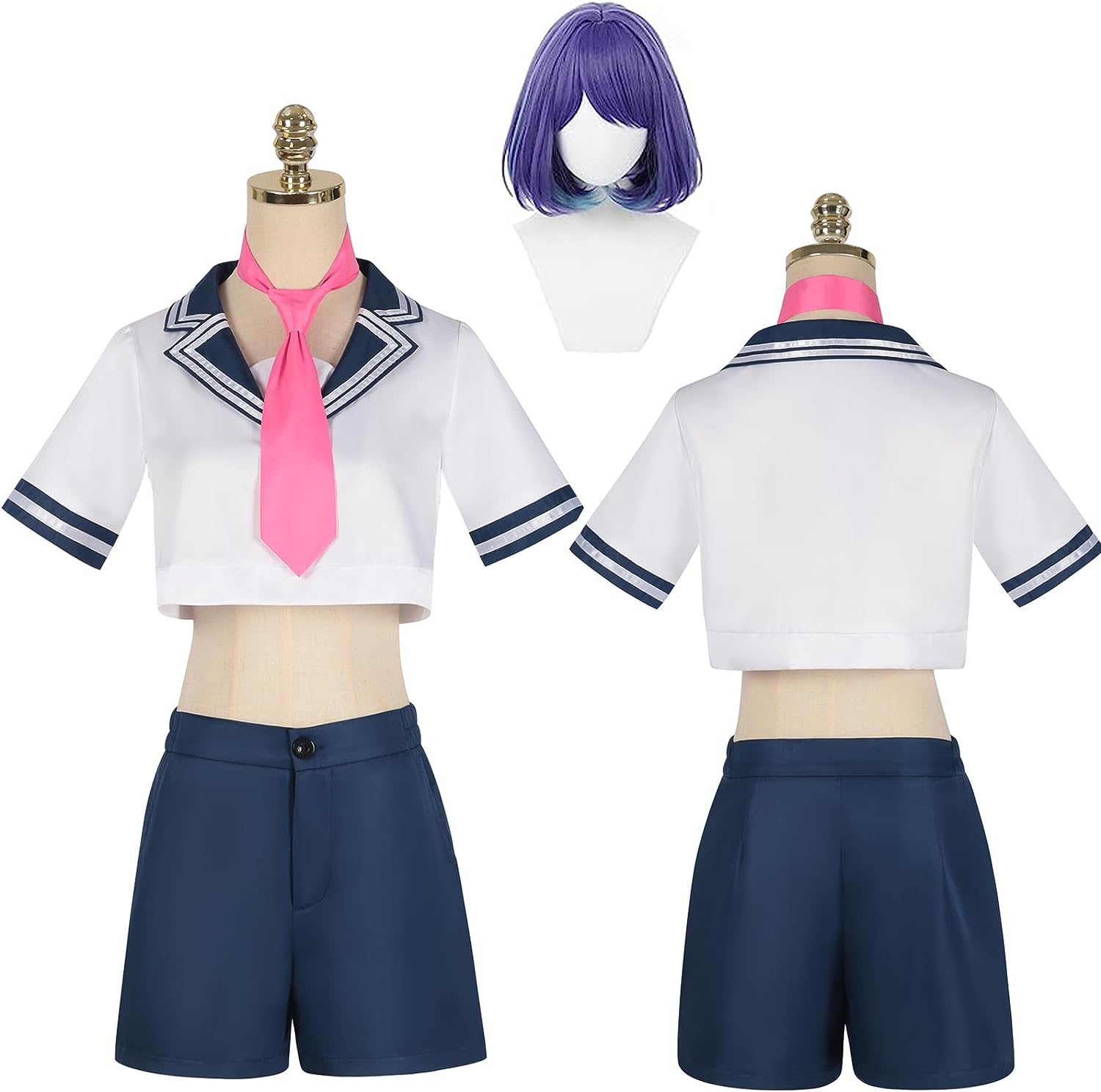 コスプレ衣推しの子コスプレ衣黒川あかねセーラー服ウィッグ付きステージ服ユニフォームJK制服夏着半袖イベントパーティー変演出服クリスマスパーティー30%までに制限