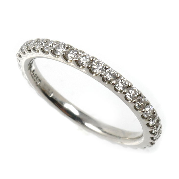 STAR JEWELRY スタージュエリー Pt950プラチナ ハーフエタニティ リング・指輪 ダイヤモンド0.24ct 4号 2.2g ピンキー レディース 中古