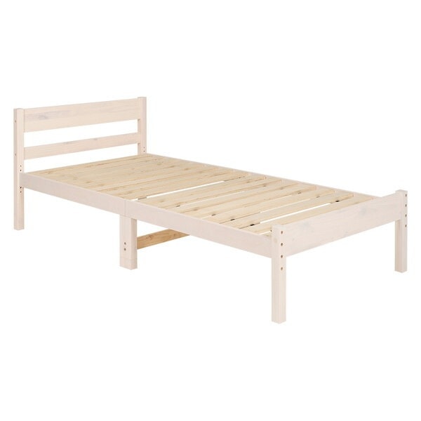 MB-5107SWS1180 四つ折りマットレス付シングルベッド(ホワイトウォッシュ) メーカー直送