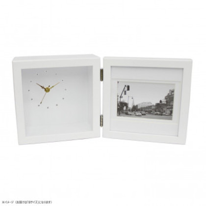 フラワーアレンジ ピクチャークロック S WH FC-449