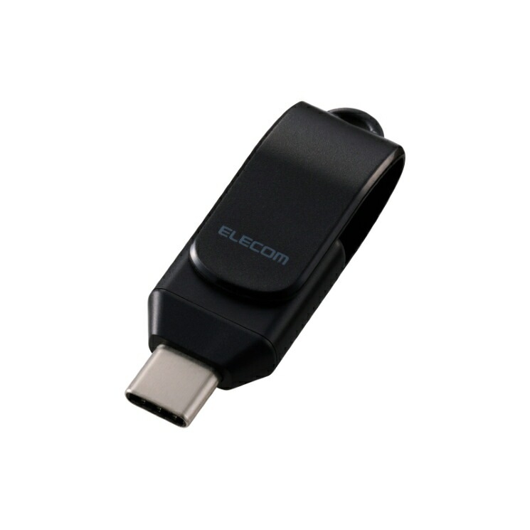 エレコム USBメモリ 128GB USB Type-C 高速転送 iPhone/iPad/Android/PC対応 回転式コネクタ ストラップホール付 セキュリティ対応 ブラック MF-CEU312