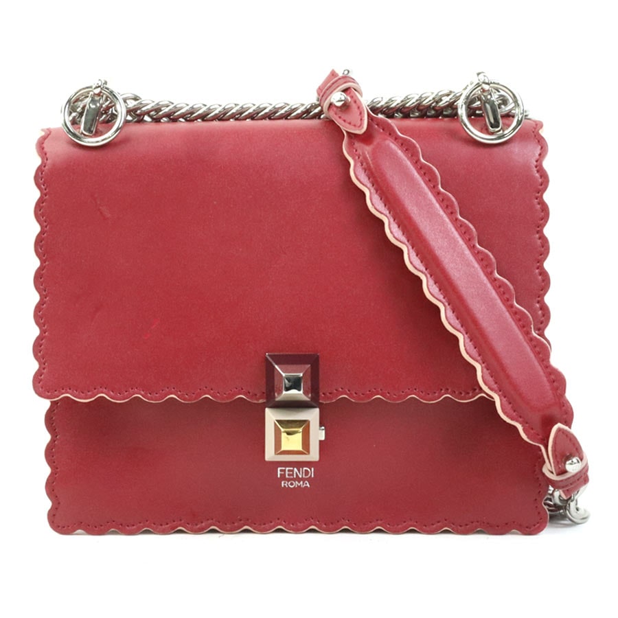 フェンディ FENDI ショルダーバッグ キャナイ ミニ レザー レッド レディース 8M0381 OZC h31407a