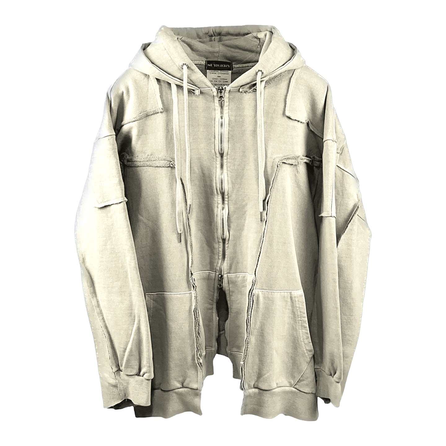 【SURGERY】 SURGERY REMAKE OVER PIGMENT HOOD JACKET : BEIGE
