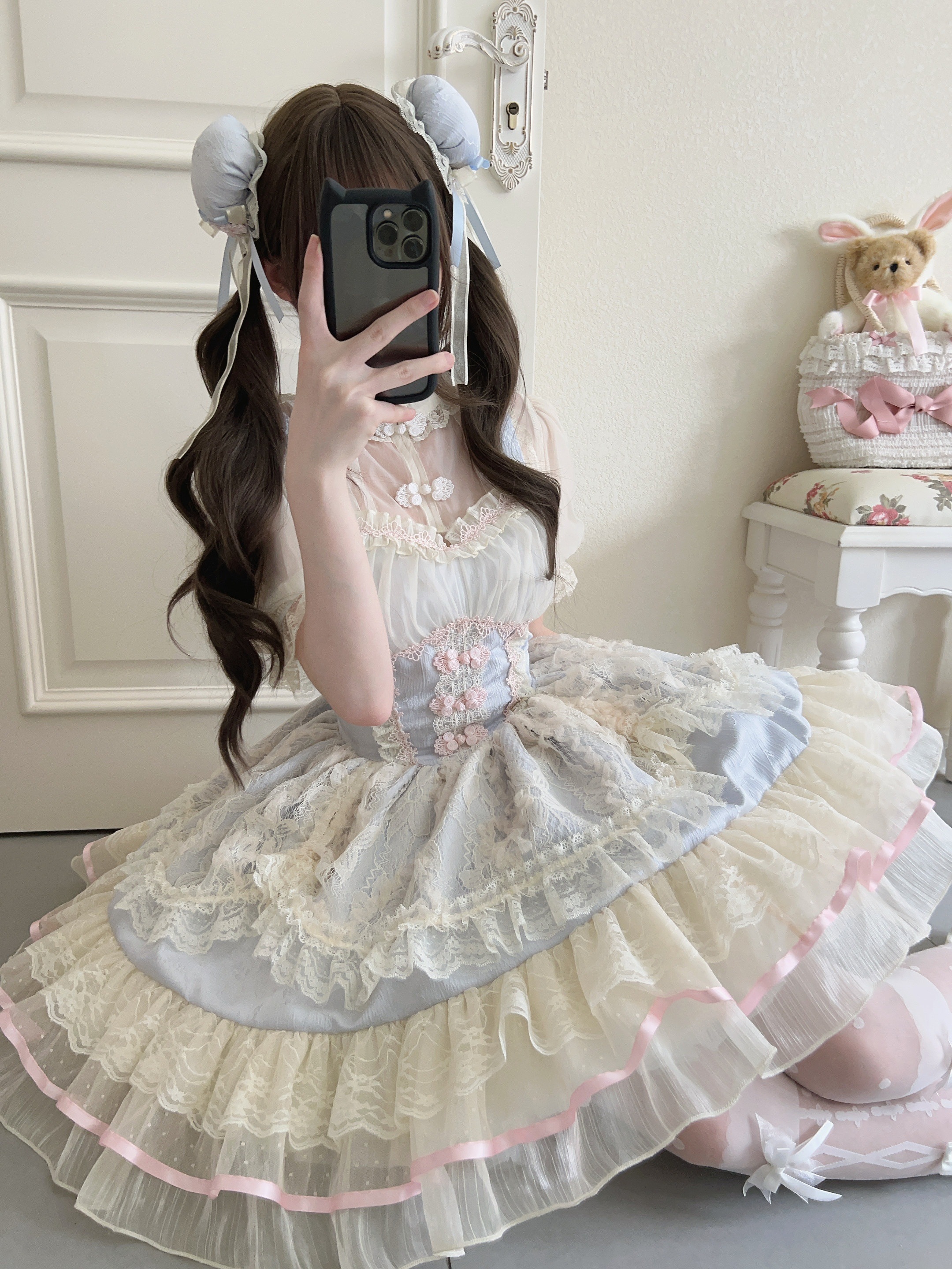 中国 バレエ スタイル ロリータ スリング JSK ドレスシャーロットロリータドレスプリンセススタイル ドレス