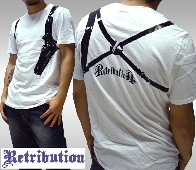 セール リトリビューション メンズ Tシャツ ホワイト Retribution 半袖 トップス シャツ LAセレブ インポート ファッション ハリウッド セレブ カジュアル セレカジ ROCK ロ