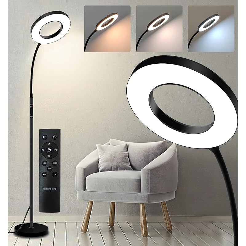 【国内即発】LED省エフロアライト読書 スタンドライト間接照明 360回転おしゃれフロアランプ スタンドライト ルームライト 2700-6500K 調光調色可能フロアスタンド リモコン付き