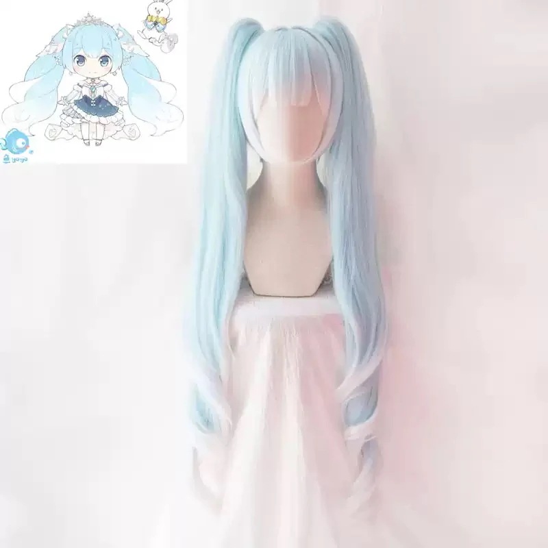 コスプレウィッグ VOCALOID ボーカロイドシリーズ 風 雪未来 雪初音 MIKU wig かつら WIG 耐熱 変装 仮装 コスチューム 撮影 祭り