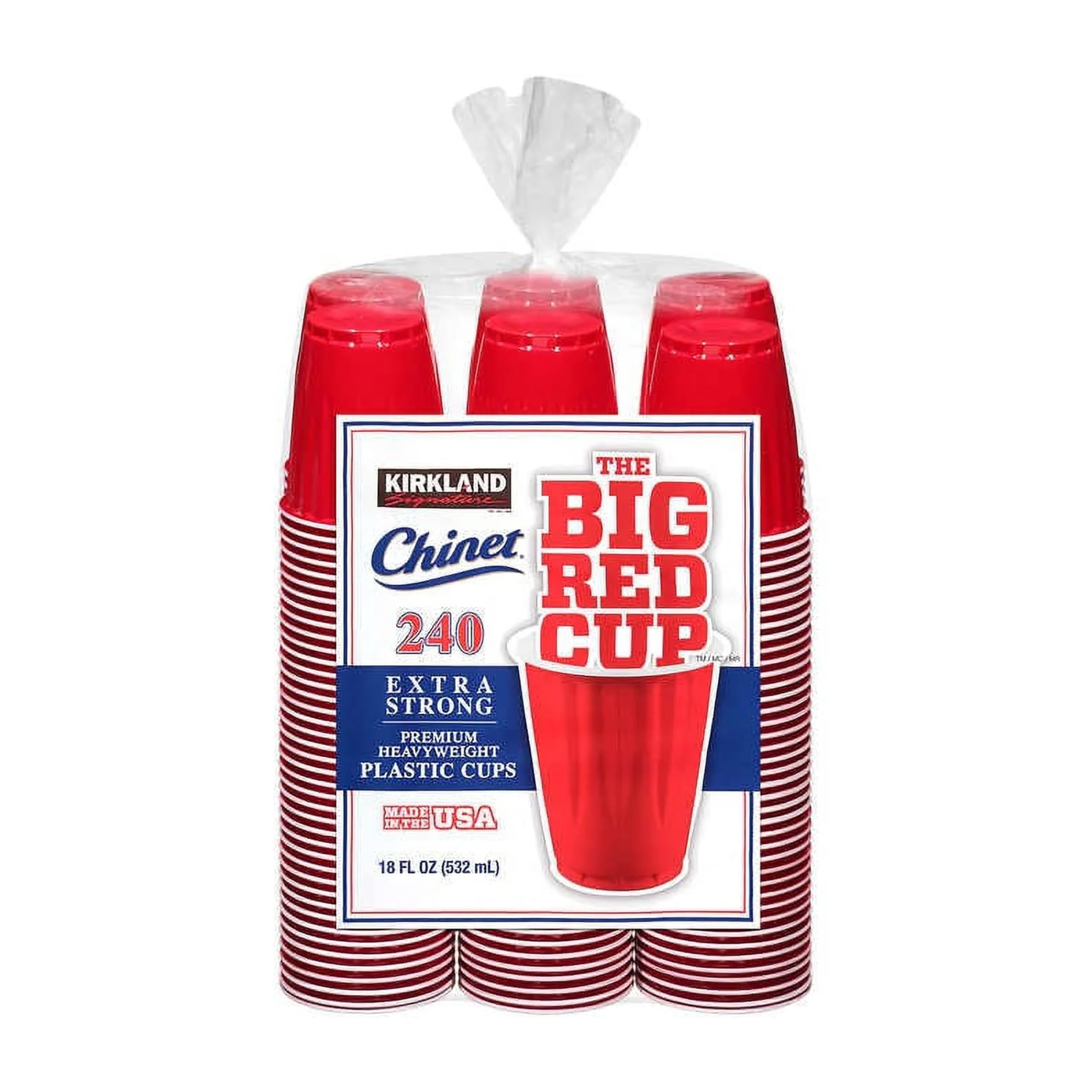 カークランド(Kirkland) 使い捨てカップ マルチ 532ml 240個入 レッドカップ 532ml 240個入 プラスティックカップ 1193444