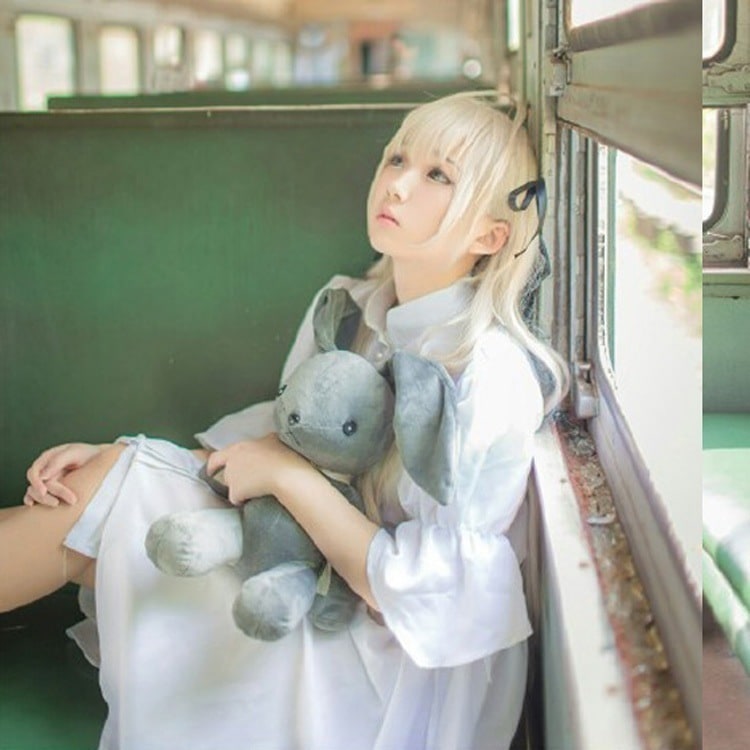 縁空春日野穹アニメ服穹妹兎耳コスメコスプレ衣装女装lolitaスカート