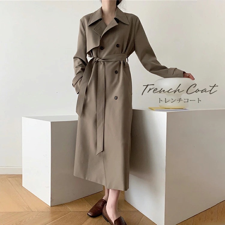 トレンチコート レディース 春 秋 冬 スプリングコート ロングコート おしゃれ オリジナル カジュアル 通勤 オフィス 入学式 入園式 卒業式 卒園式