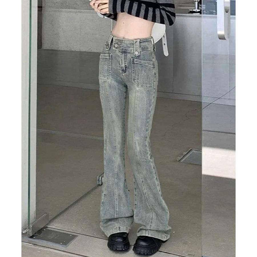 セミフレアデニムパンツ ヴィンテージ風ゆうパケットメガ割 6,748円