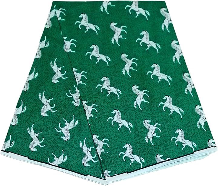 アフリカ布 アフリカンプリント アフリカンファブリック 生地 馬(A コットン約270cm)