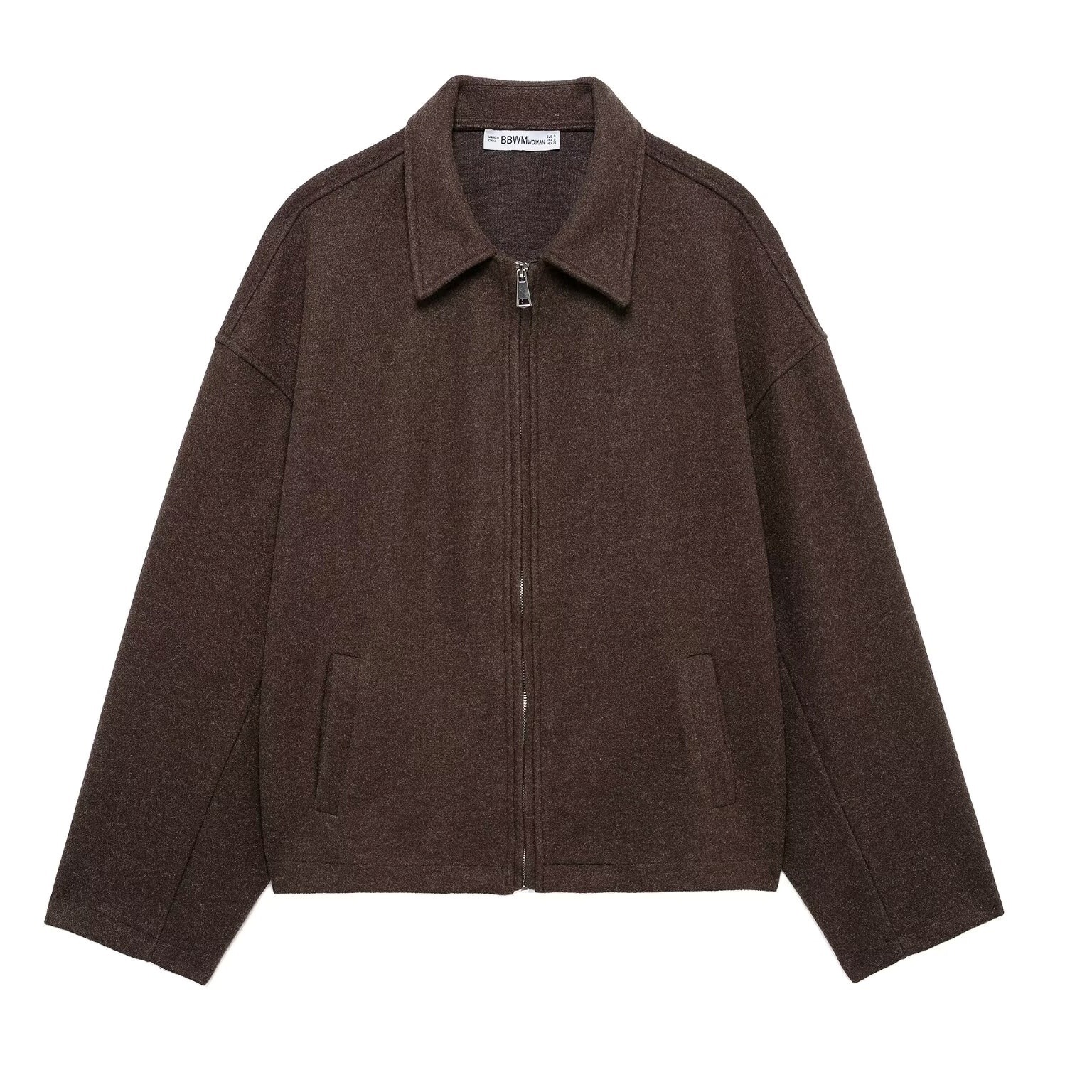 アウター コート ショート丈コート 長袖 襟付き 前開き ファスナー ポケット ショート丈 かわいい 大人可愛い きれいめ シンプル 上品 おしゃれ かっこいい カジュアル こなれ感 ラフ 個性的