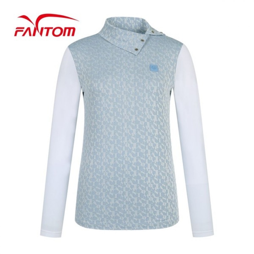 (Phantom) レディースモディファイドカラージャカードクールスリーブ長袖Tシャツ