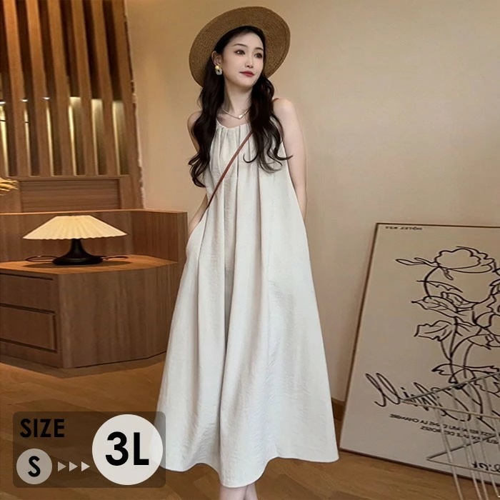 ワンピース ノースリーブ 大人可愛い 夏ワンピース ゆるワンピ リゾートワンピ 夏 小柄 サマー ワンピ レディース ロング 大人 体型カバー 旅行 リゾート ハワイ ハワイアン シンプル オシャレ 5,028円