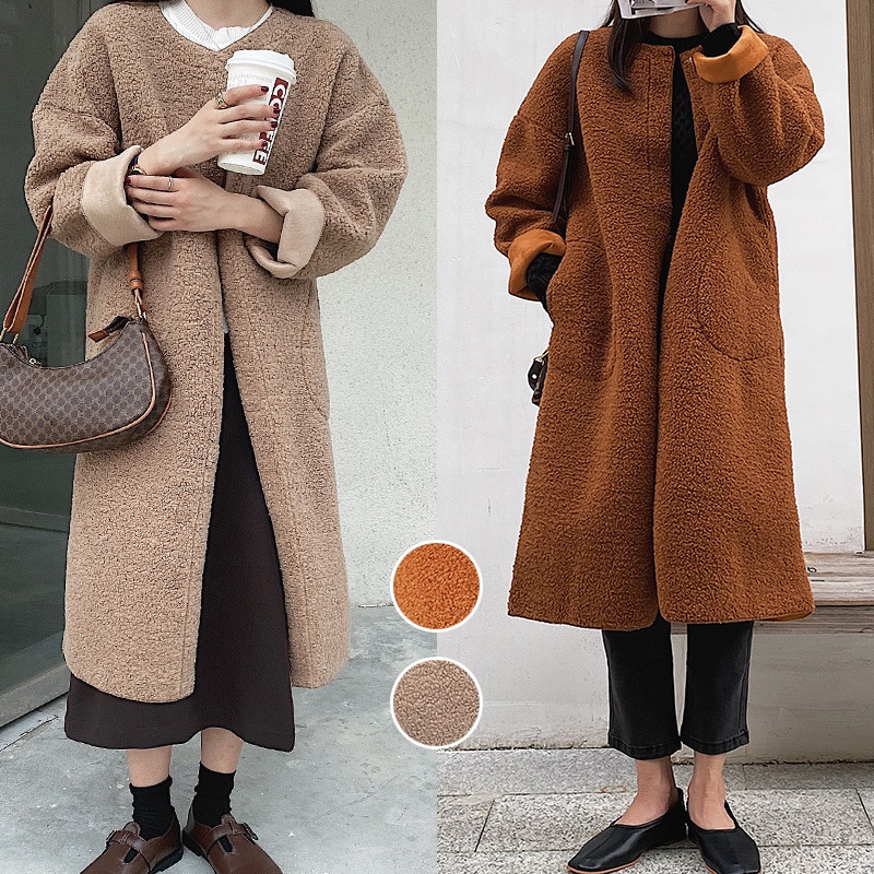 美シルエット綺麗めお洒落ゆったりボリュームモコモコボアコートロングコートY189ファーコートアウター防寒