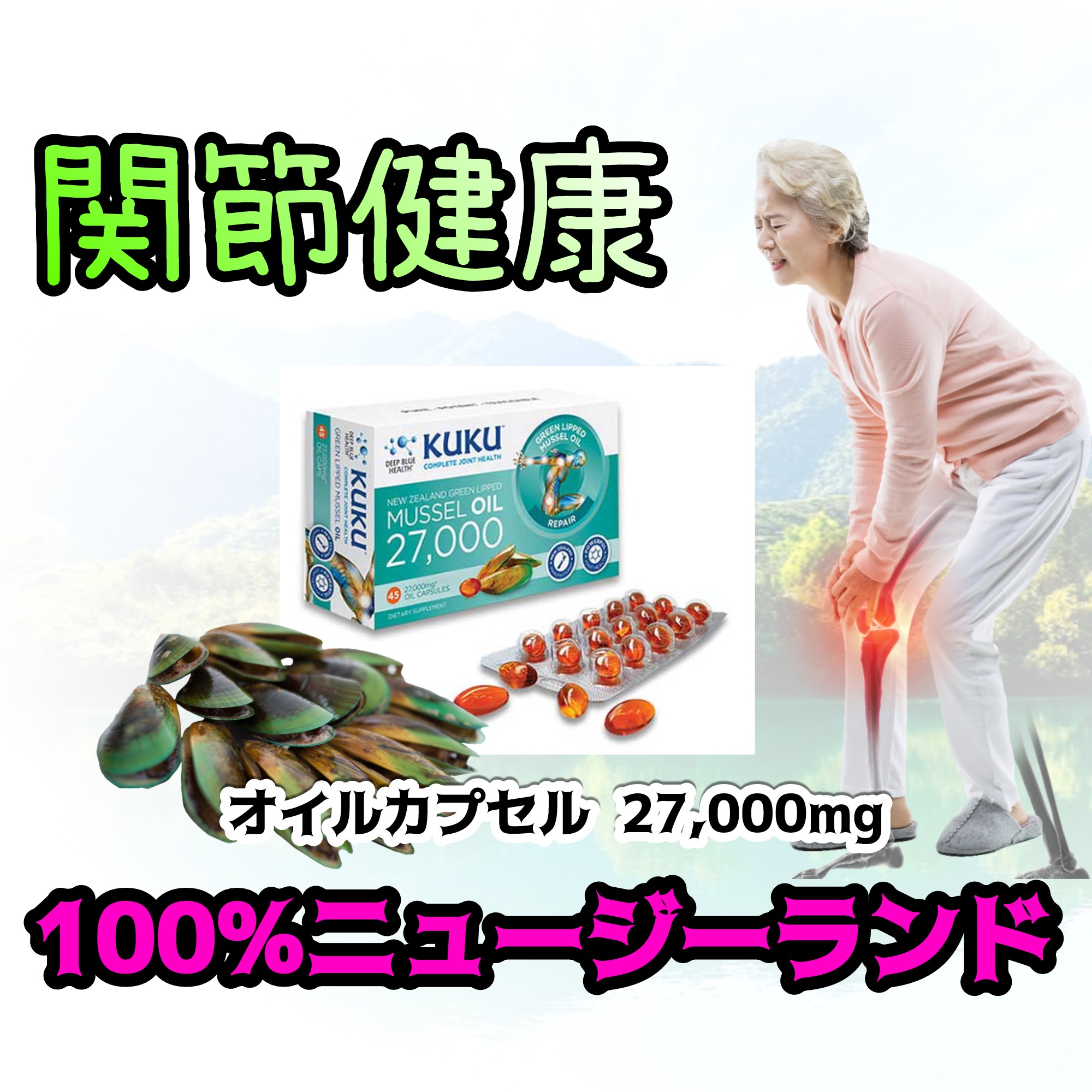 緑イ貝 オイル27000 プレミアム 緑イ貝 オイル 27000mg x 45 オイルカプセル