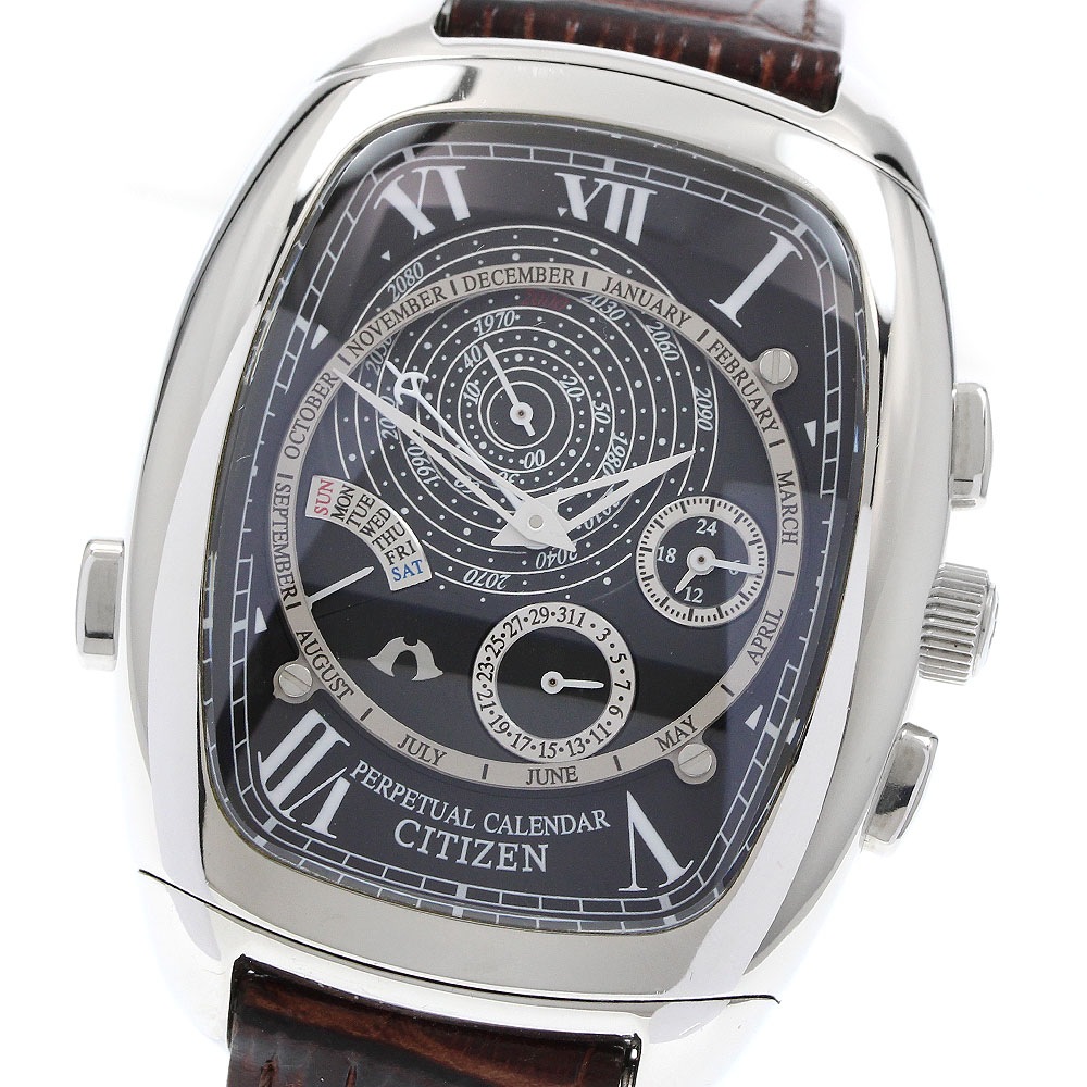 シチズン CITIZEN 6702-H27368/CTU57-0681 カンパノラ パーペチュアルカレンダー クォーツ メンズ _916217【中古】