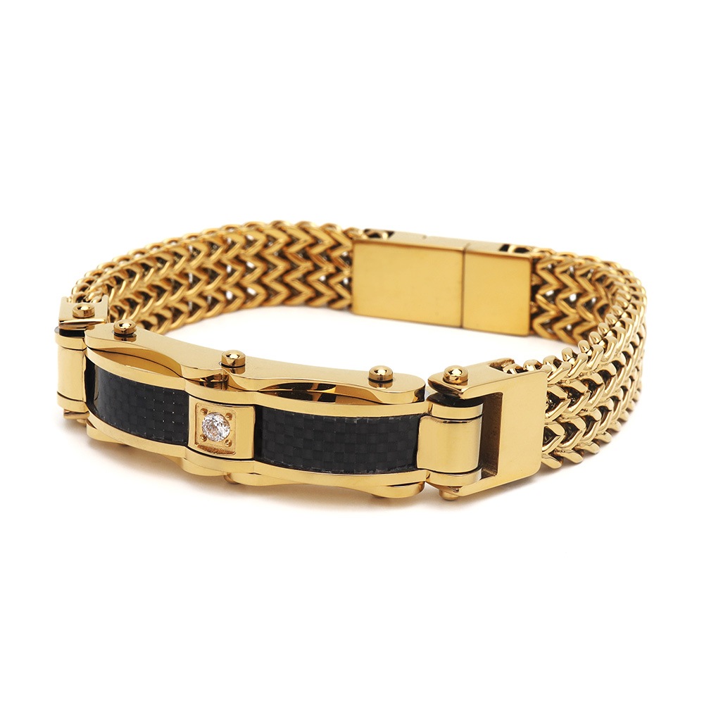 ステンレス ゴールドブレスレット [b580]