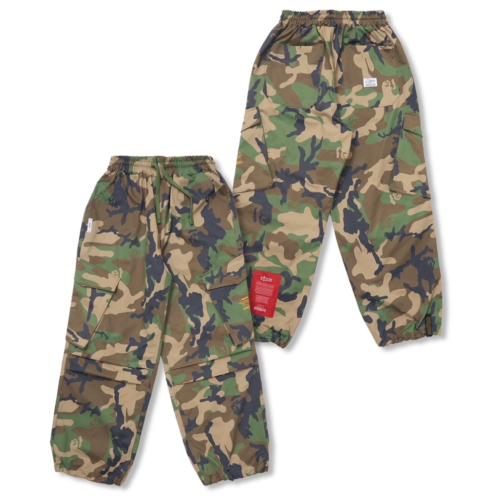 Cargo Twill Wide Jogger Pants Camouflage