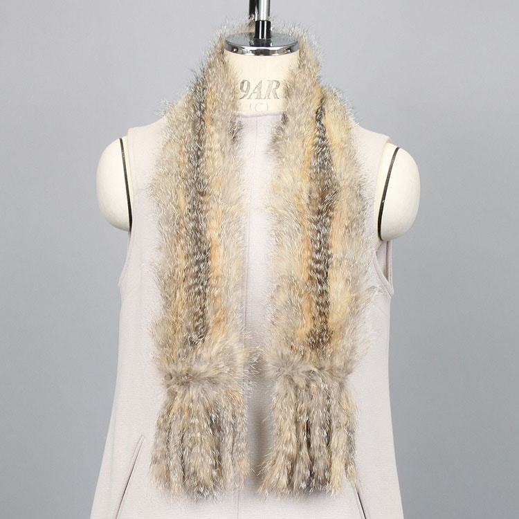 グレーフォックス ラビット ファー マフラー ナチュラルカラー レディース ギフト プレゼント