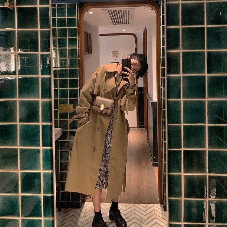 コート レディース トレンチコート アウター シングルブレスト 長袖 ウエストベルト ノッチドラペル イギリス風 カーキ 防風 キレイめ