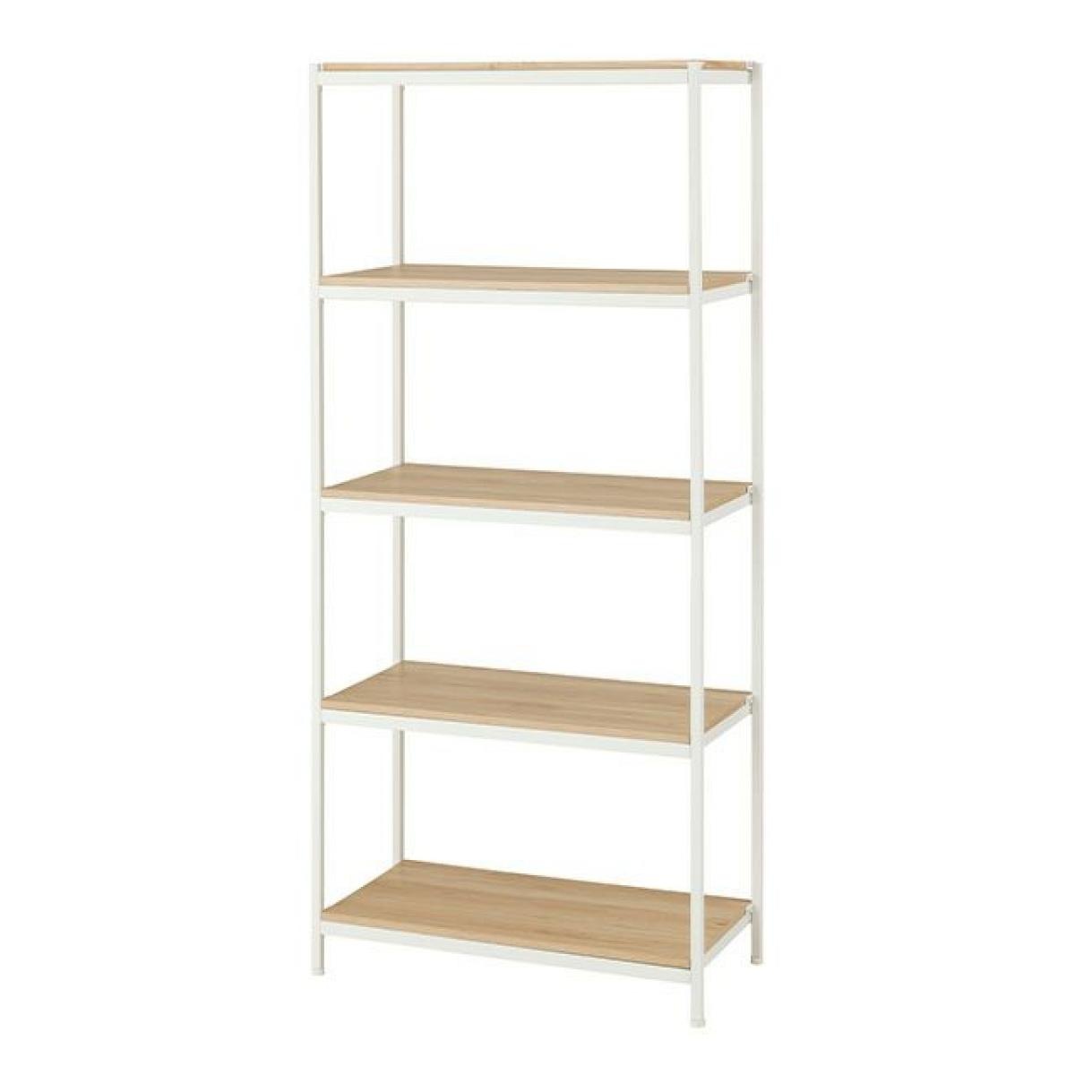 ウッドラック 幅80cm 5段 アンドコネクト オープンラック 幅77×奥行38.5×高さ172cm CN-80175WH ホワイト 白 Luminous ラック 新生活