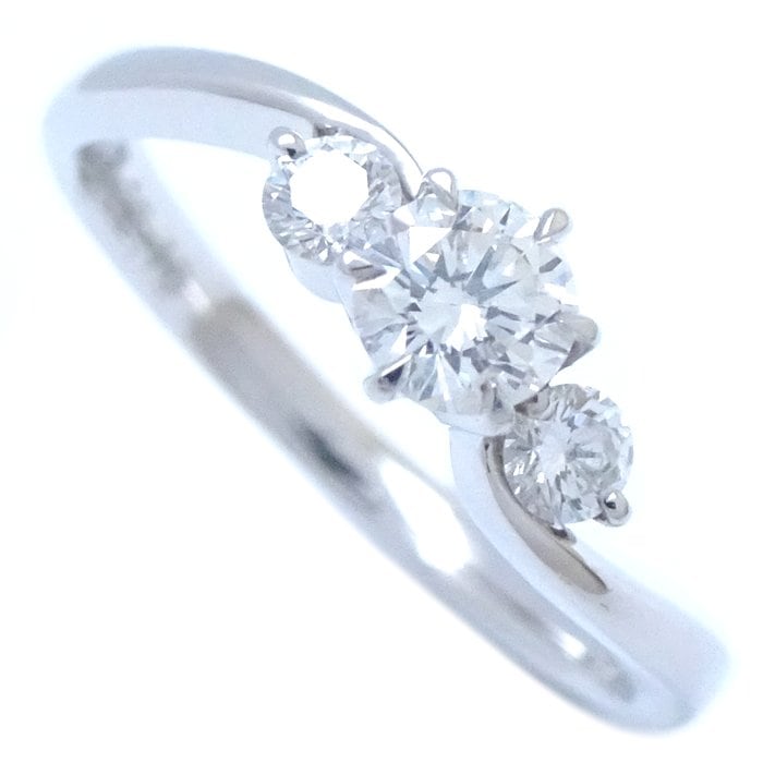 ダイヤモンド リング スリーポイントダイヤ 0.22ct G.VS2 0.10ct 11号 Pt900プラチナ/292978【中古】