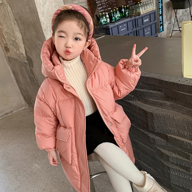 子供服子供用ビッグポケット無地ダウンジャケット2