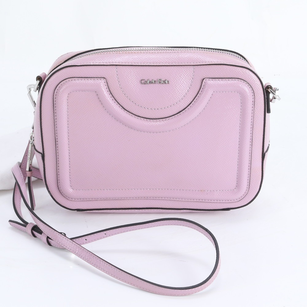 美品 Calvin Klein カルバンクライン レザー ショルダーバッグ 斜め掛け ハンド トート レディース MUM DN18-10 中古