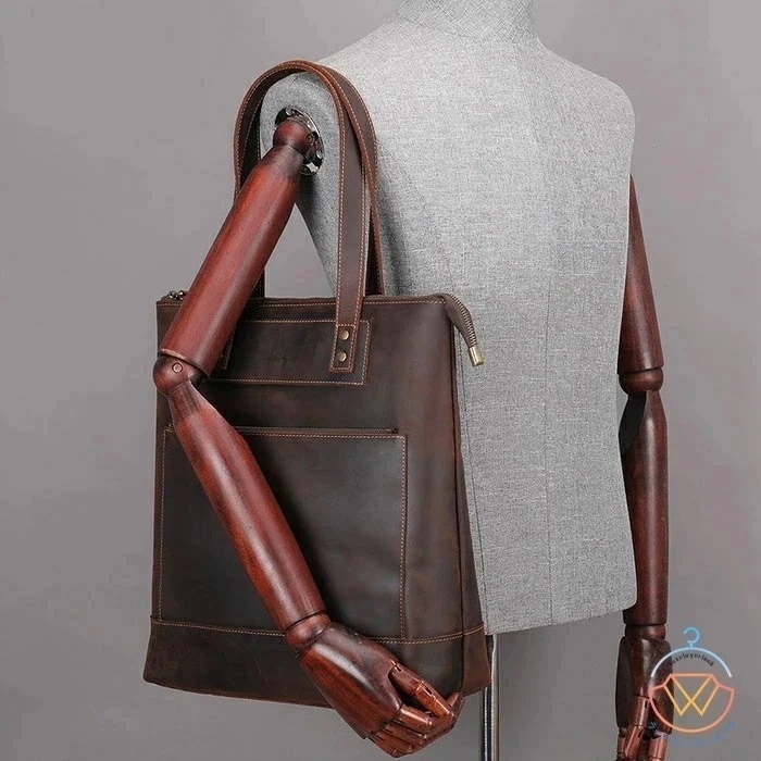 トートバッグ ビジネスバッグ メンズ 縦型 A4 軽量 大容量 本革 レザー ビジネストート ファスナー付き 革 牛革 バッグ 肩掛け 鞄 大人 男性 紳士 ビジネス カジュアル 通勤 就活 面接 仕