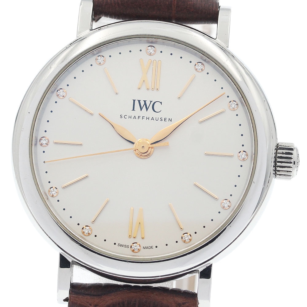 IWC IWC SCHAFFHAUSEN IW357403 ポートフィノ 12Pダイヤ 自動巻き レディース _944542【中古】
