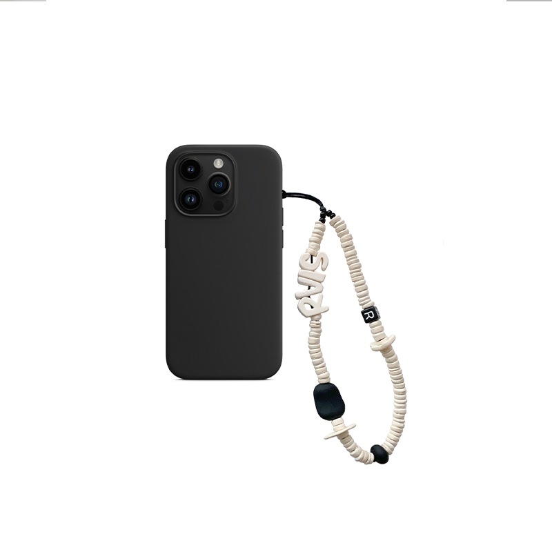 nature beads phone strap cream