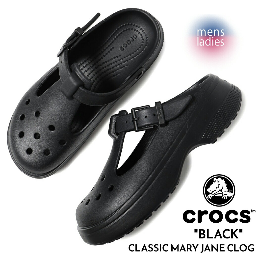 crocs クロックス クラシック クラッシュ クロッグ メリージェーン サンダル CLASSIC MARY JANE CLOG BLACK ( スライド 黒 厚底 国内正規品 210581-001