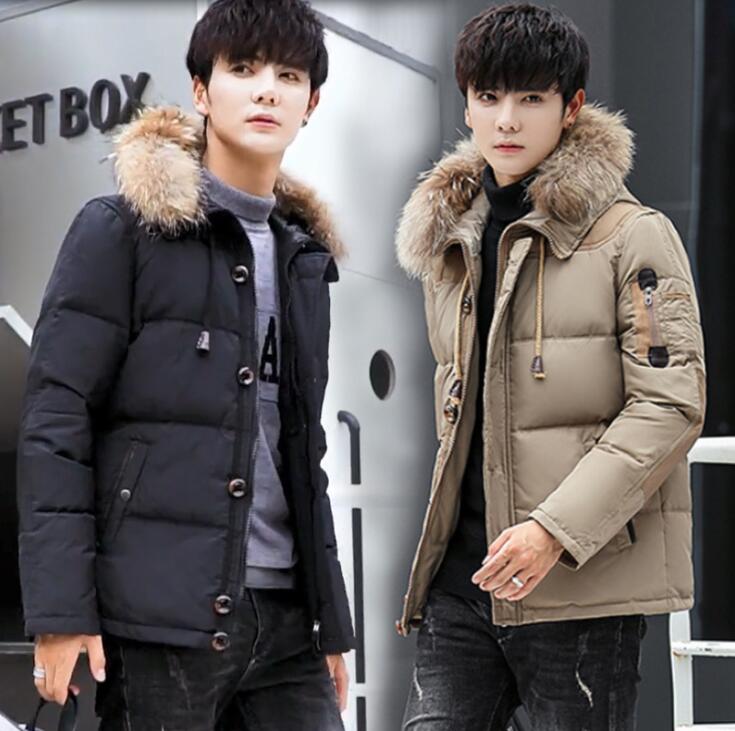 メンズ ダウンコート ショートコート フード付き フェイクファー 冬服 防寒着 中綿コート メンズコート 保温 防風 ダウンジャケット 中綿ジャケット 綿入れ ビジネスコート 韓国風 厚手上着 アウタ