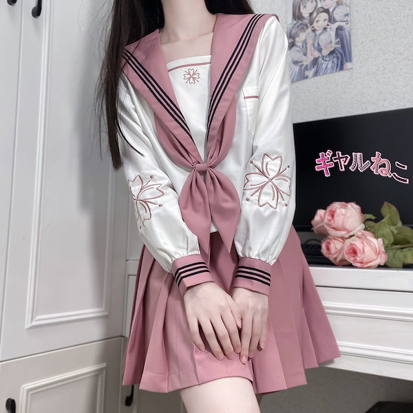 Qoo10] ワンピース 制服 制服スカートピンク少女