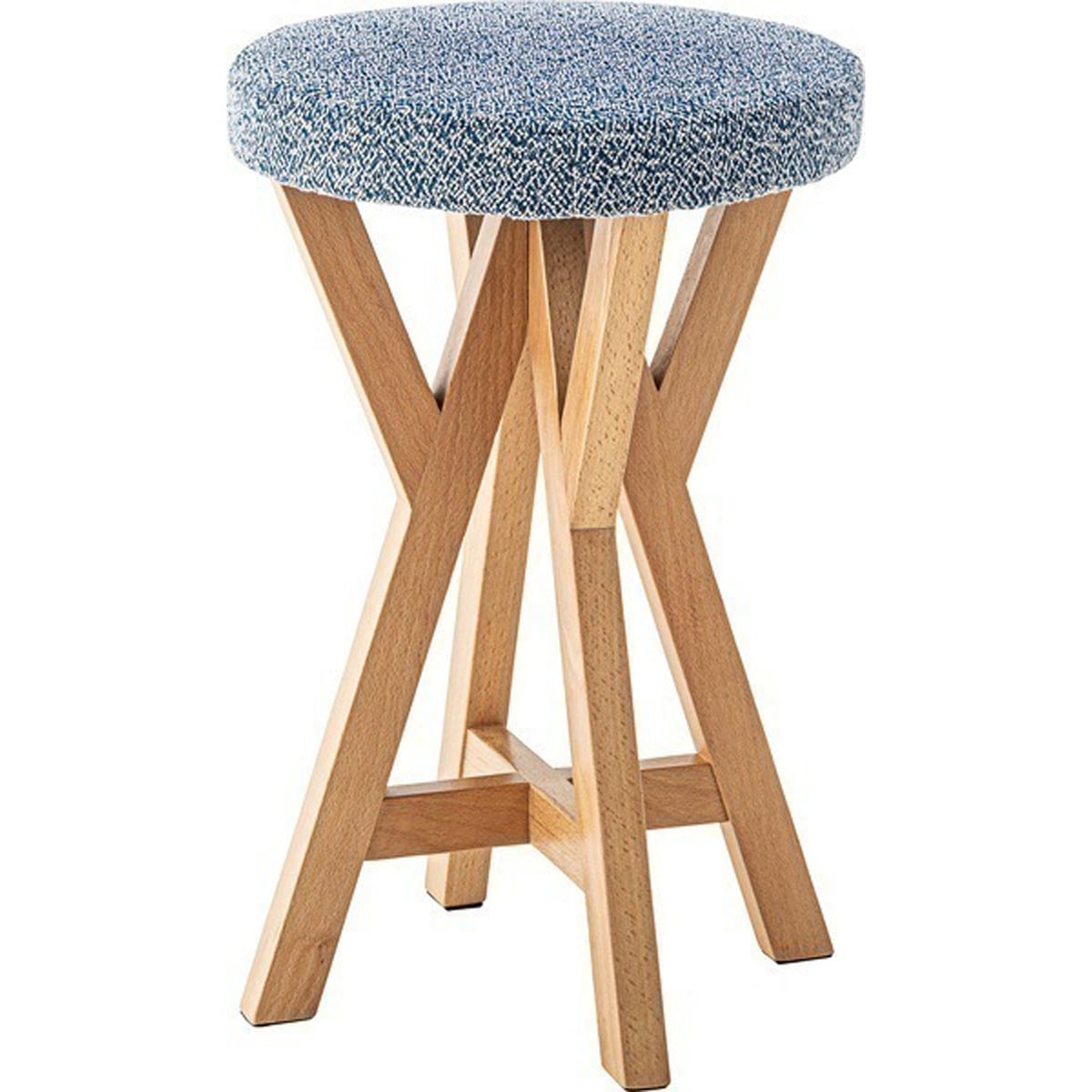 スツール YST-41BL YST-41GY 椅子 チェア 北欧 木製 丸型 腰掛け 丸スツール ファブリック 布地 コンパクト おしゃれ ブルー ライトグレー リビング 玄関 ダイニング ショップ