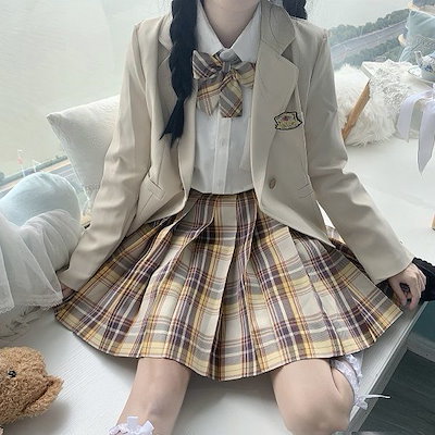 Qoo10] 4点セット(ベージュブレザー+スカート+ : レディース服