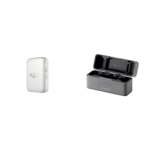 DJI Mic 2 トランスミッター（パールホワイト）+ 充電ケース スマートノイズキャンセリング付きワイヤレスマイク 14時間内部収録 バッテリー駆動18時間 マグネット着脱式 Bluetooth対