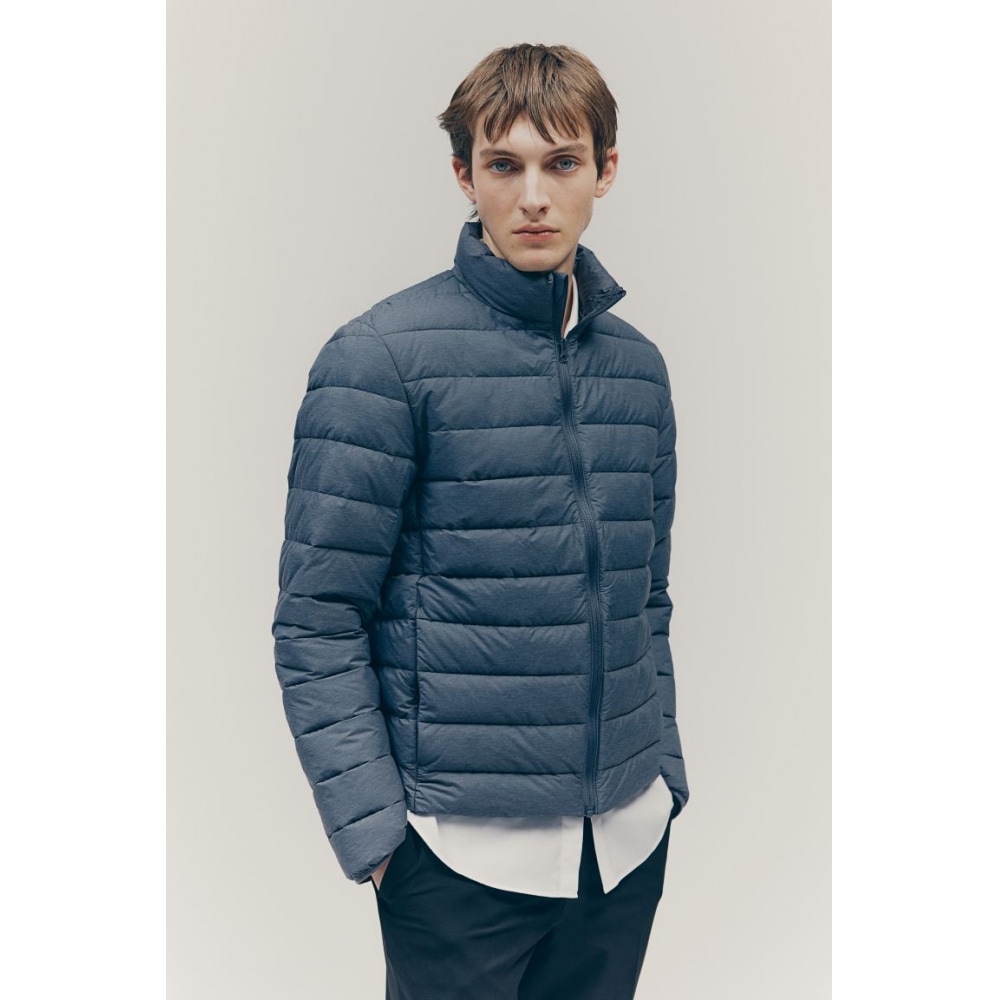 H&M ライトウェイトパフジャケットスリムフィットグレー