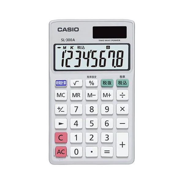 (5個セット) カシオ計算機 スタンダード電卓 手帳タイプ 8桁表示 SL-300A-NX5